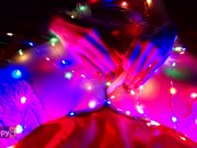 Snow Maiden brings herself to orgasm in Christmas lights 14/16