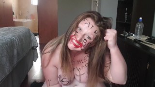 Big fat worthless pig degrading herself | body writing | hair ...