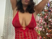 Anna Maria Mature Latina Bachata dance in red lingerie 12/16
