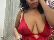 Anna Maria Mature Latina Bachata dance in red lingerie 15/16