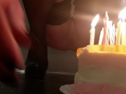 Pee on the Birthday Cake and Candles is Stockings and HighHeels for my best friend birthday 8/16