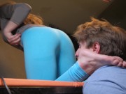 Fat ass hugs the poor guy's face, not letting him breathe! 15/16