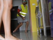 SEXY PARODY# Unprofessional n Crazy Delivery Guy CUM my floor during his mission # Smile n LIKE! 13/16