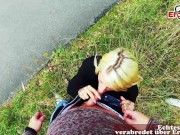 Deutsche Tattoo Blondine mit intim piercing beim outdoor pov sexdate 3/16
