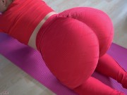 Big ass amateur in red leggings fucked by personal trainer 3/16