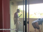 Fucking on the balcony “SLUTMAS” 16/16