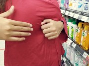 Masturbation in shopping mall with beautiful girl big tits & perfect body, fucking in public 12/16