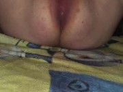 Squirting waterfall with cream pie 12/16