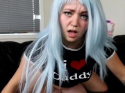 KAWAII E-GIRL AHEGAO - Adorable Busty Teen Makes Daddy Cum Too Early! Sloppy Blowjob and Fucking 16/16