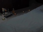 Penis massage with fuck and cumshot. Masseuse sexy ass, high heels. 4K double view fetish 2/16