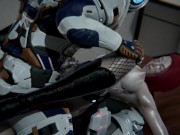 CYBERPUNK Gangbang Missionary, MMF, Doggystyle, Fingering, Orgasm, Cumshot 12/16