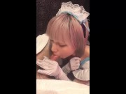  French maid costume part1 blowjob and lotion handjob 8/16