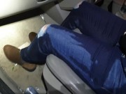 ⭐ Girl totally pisses her blue jeans in public! couldnt hold it! 14/16