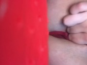 Naughty girl masterbating in public area  2/16