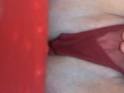 Naughty girl masterbating in public area  3/16