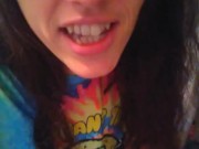 PinkMoonLust Pees On her Tampon String Peeing Urine Piss Fetish Hairy Girl Sits on Dirty Toilet