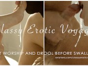 Cum in mouth Drooling Blowjob and Swallowing after Foot worship