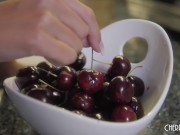 Petite Young Redhead Vanna Bardot Plays With Her Food In A Messy Striptease Before Masturbating 1/16