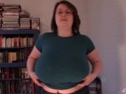 Huge boob tit drop blue shirt 12/16