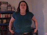 Huge boob tit drop blue shirt 13/16