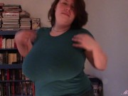 Huge boob tit drop blue shirt 14/16