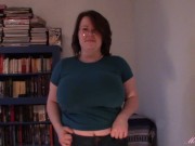 Huge boob tit drop blue shirt 9/16