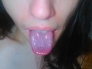 An Onlyfans Fan Requested Wet Sloppy Spitty Spit Saliva Play Pink Mouth Pics so I also Made a Video 13/16