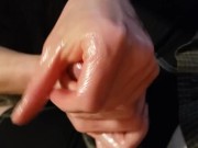 No relief for angry drooling penis from this oily edging handjob.  Great tease at the end.  7/16