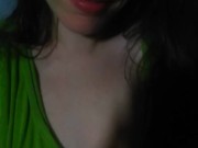 Crazy White Onlyfans Girl PinkMoonLust Self Sucks Left Nipple While Wearing a Cute Green Dress 1/16