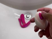 Play remote vibrator in cafe. 1/16