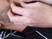 Satisfying Beard Scratch Massage With Natural Long Nails 12/16