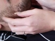 Satisfying Beard Scratch Massage With Natural Long Nails