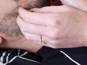 Satisfying Beard Scratch Massage With Natural Long Nails 8/16