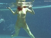 Watch Lina Mercury in red lingerie underwater 15/16