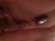 Squirting explosion - She play with a dildo in the shower while having a plug inside! 15/16