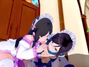 TO ARU MAJUTSU NO INDEX FUKIYOSE SEIRI AND KONORI MII MAID COSTUME 3D HENTAI 2/16