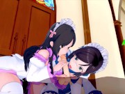 TO ARU MAJUTSU NO INDEX FUKIYOSE SEIRI AND KONORI MII MAID COSTUME 3D HENTAI 3/16