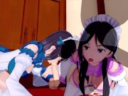 TO ARU MAJUTSU NO INDEX FUKIYOSE SEIRI AND KONORI MII MAID COSTUME 3D HENTAI 6/16