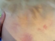 Hot blonde sucks cock with red lips 14/16