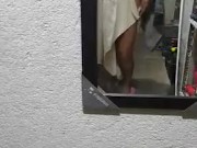I masturbate in front of the mirror at the end of my shower, still with towels because it is cold an 1/16