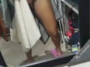 I masturbate in front of the mirror at the end of my shower, still with towels because it is cold an 11/16