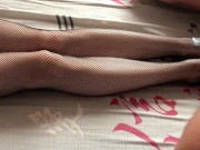 Girl in pantyhose. Fuck between the feet. 13/16