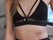 RIM4K. Hungarian girl Tiffany Tatum in stockings cant wait to give rimming 2/16