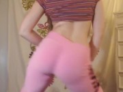 Striptease from pink pants to nude to Buttons by Pussycatdolls.  6/16