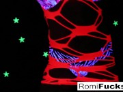 Romi Rain plays with a disco ball before stuffing toying her pussy! 9/16