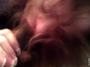 ALL AMERICAN MOM MELTING SHAUNDAM KING SIZE CANDY BAR IN HER MOUTH FILLED WITH NUT CREAMY GOODNESS 13/16