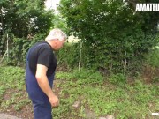 HausfrauFicken - Busty German Mature Hardcore Pussy Fuck With Her Gardener - AMATEUREURO 1/16