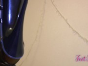 black and white nylon, high heels.  Part 1 5/16