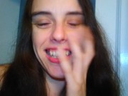 Hairy Crazy Oral Tongue Loving Slut PinkMoonLust Does a Camera Angle Check Inside Her Mouth Nose 7/16