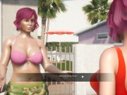 SunbayCity [SFM Hentai game] Ep.1 Wandering around in a sexy red one piece swimsuit in a GTA parody 14/16